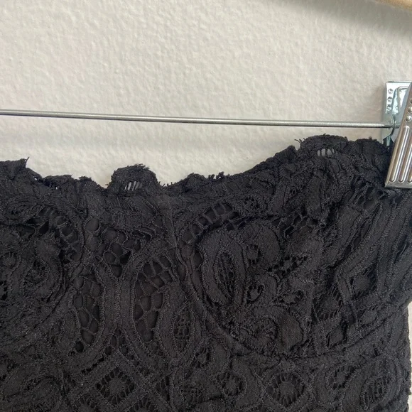 New Free People Adella Lace Tiered Corset Tube Top in Black Size XS - Picture 6 of 13